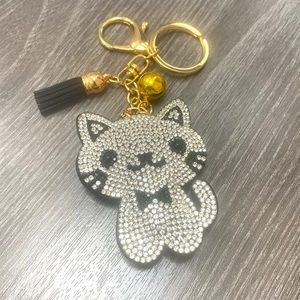 Sparkly Kitty Cat Bag Charm/Keychain